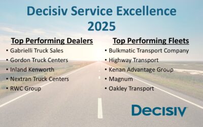 Dealers and Fleets Named by Decisiv for Service Excellence